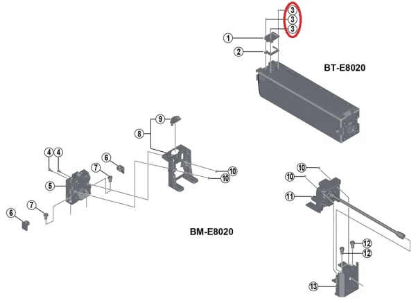 Shimano STePS Abdeckungsschraube BT-E8020 Akku 1