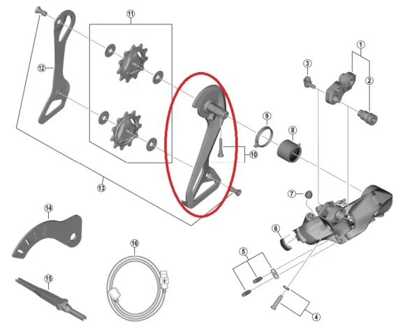 Shimano Dura Ace RD-R9250 Schaltwerk Leitblech Aussen 1