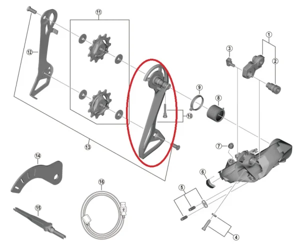 Shimano Ultegra RD-R8150 Schaltwerk Leitblech Aussen 1